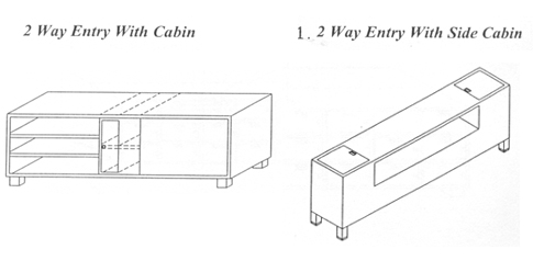 2 Way Entry With Side Cabin Cross Over Benches